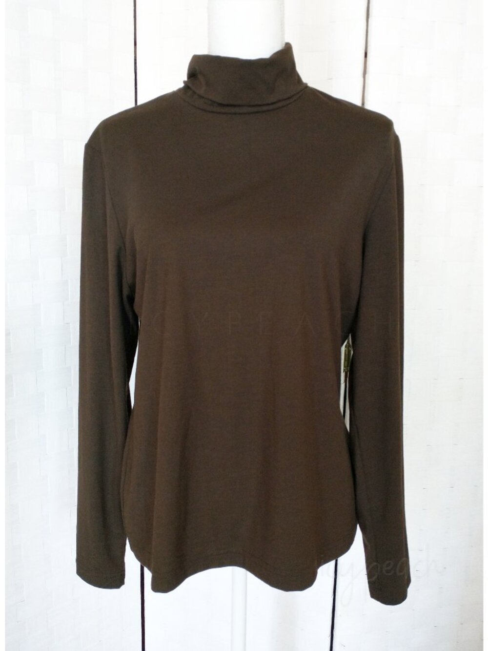Weekenders Turtleneck Top Medium Brown Vintage Preppy Coastal Grandma Lagenlook
